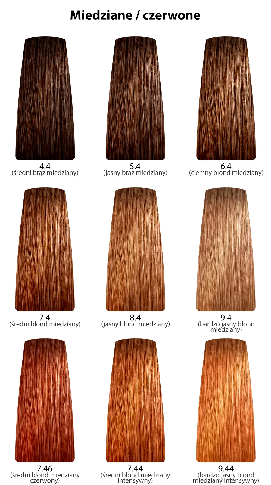 Dusy Professional Color Creations Farba do włosów z proteinami jedwabiu - kolekcja czerwona i miedziana intensywna