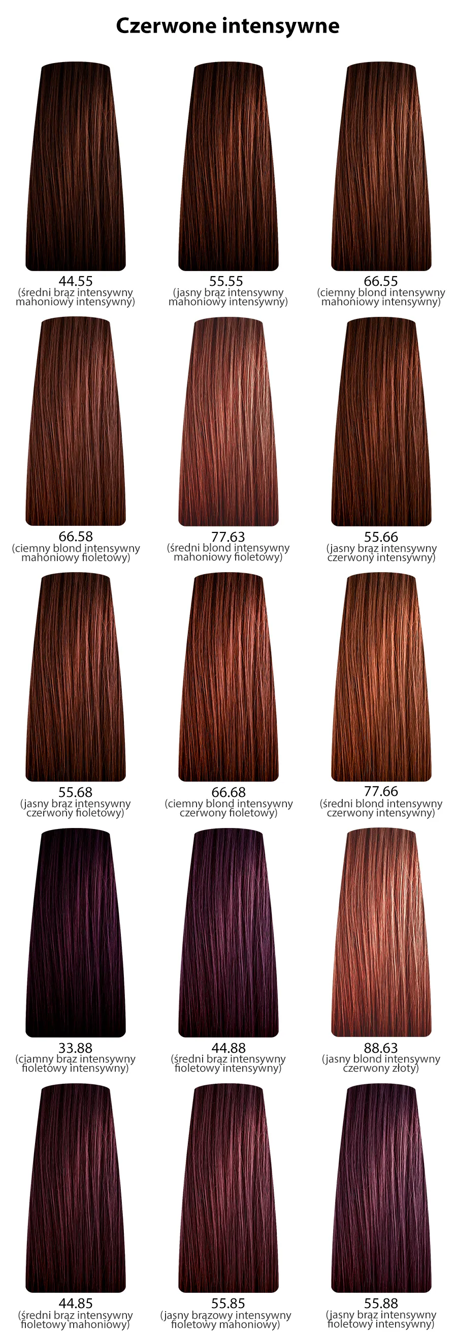 Dusy Professional Color Creations Farba do włosów z proteinami jedwabiu - kolekcja intensywne czerwone