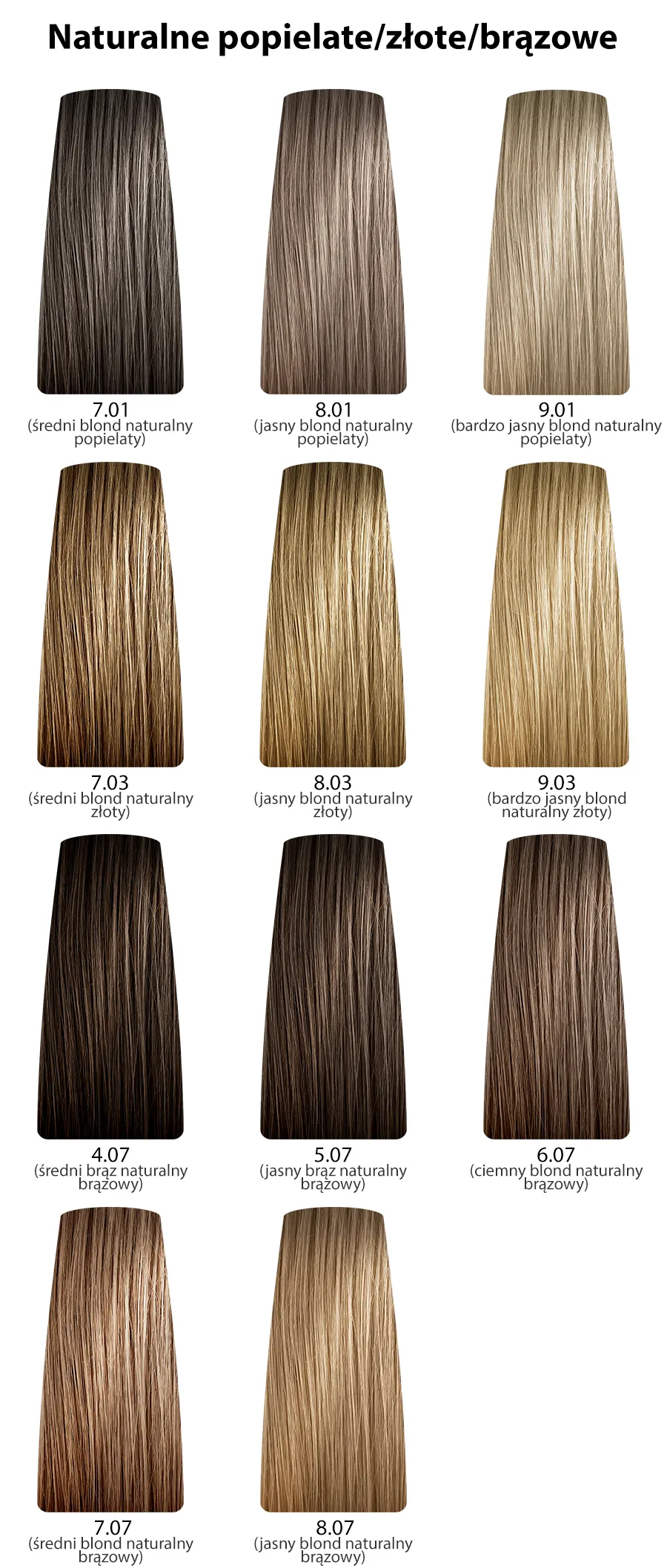 Dusy Professional Color Creations Farba do włosów z proteinami jedwabiu - kolekcja naturalna, popielata, brązowa